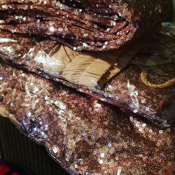 Rose Gold Sparkle Sequin Glam Jogger Trouser - Picture 4 of 6